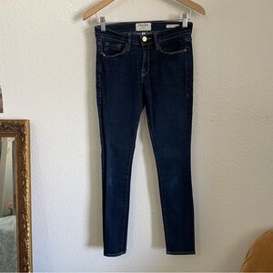 FRAME Denim Le Skinny De Jeanne Skinny Jeans Dark Stretch Denim Size 27
